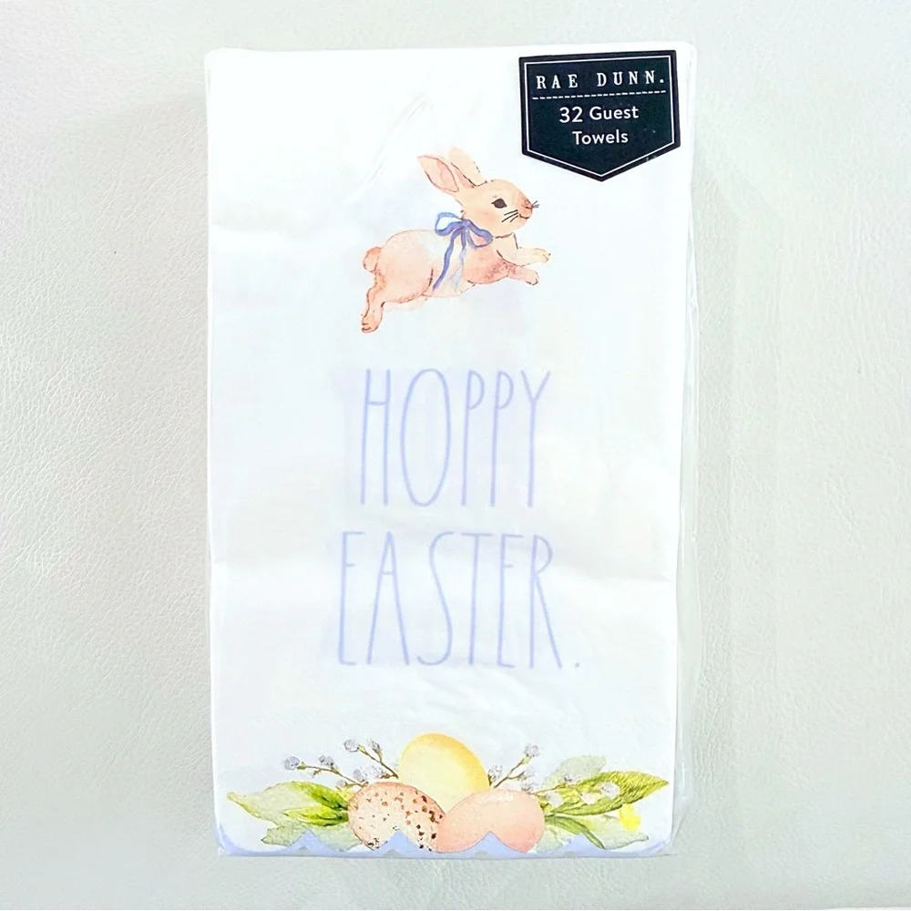 Rae Dunn HOPPY EASTER 32 Piece Disposable Guest Towels